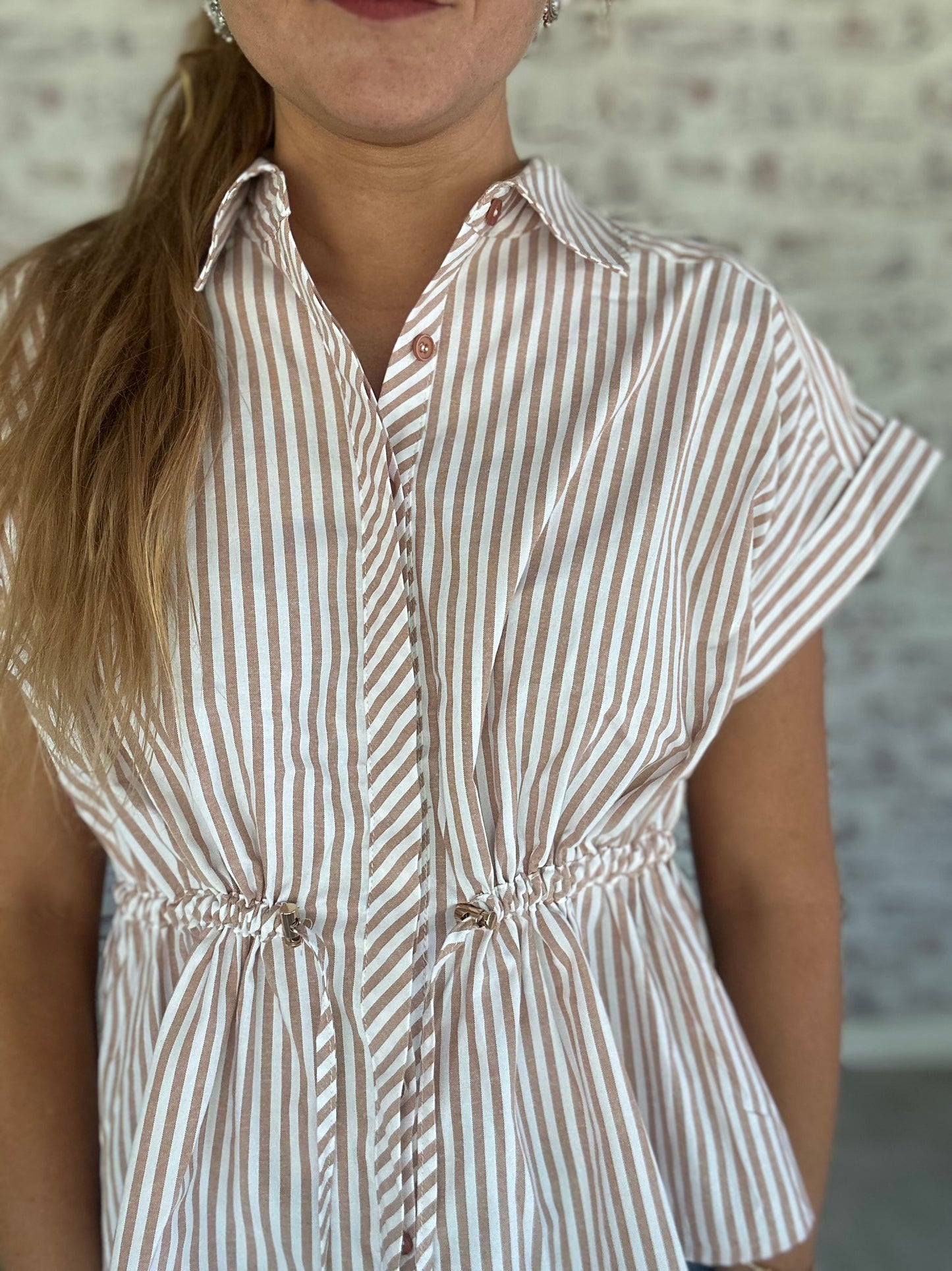 Drawn Together Cinch Stripe Top