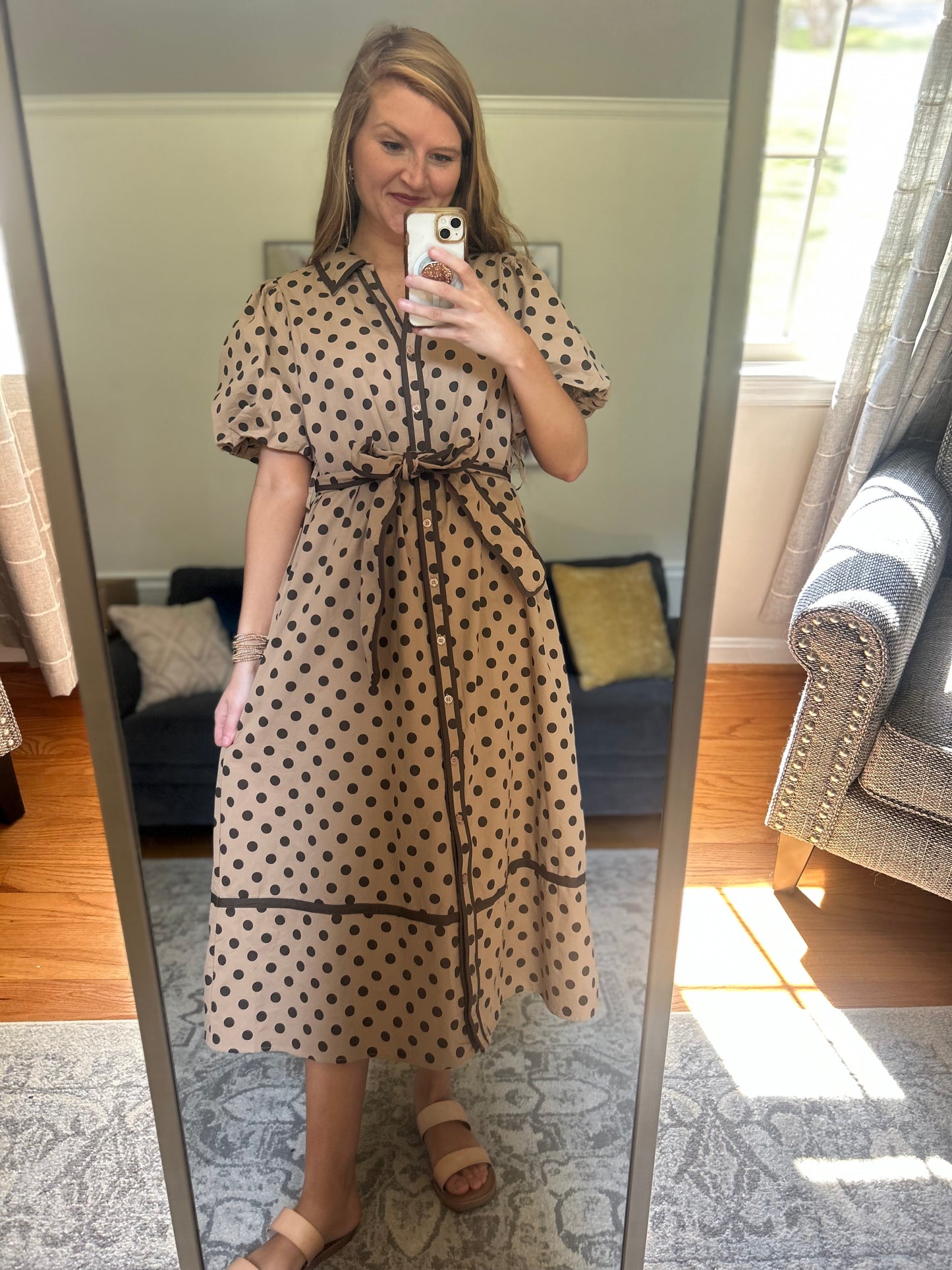 Espresso Society Dotted Midi Dress
