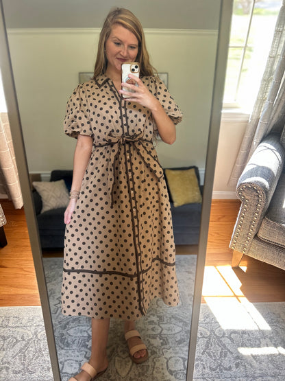 Espresso Society Dotted Midi Dress