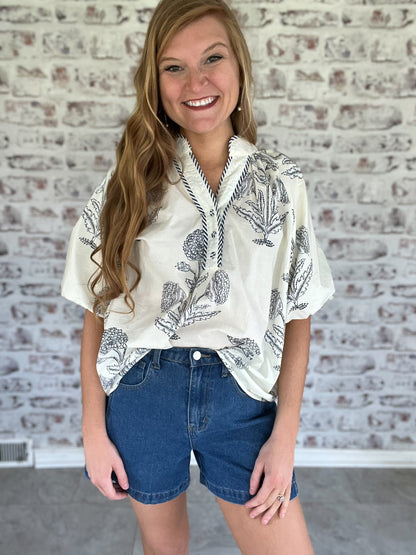 Sunday Social Floral Blouse