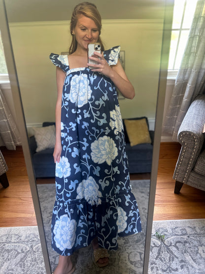 Cobalt Conservatory Floral Maxi Dress