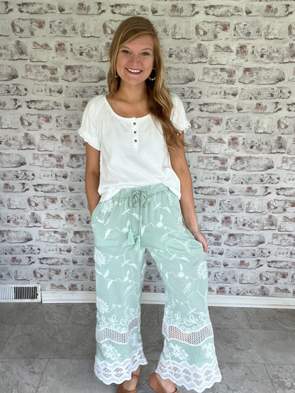 Driftwood Daydream Embroidered Pants