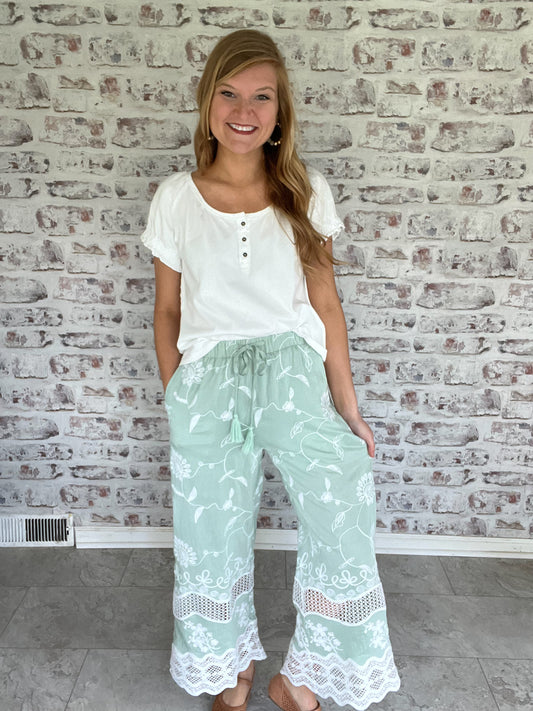 Driftwood Daydream Embroidered Pants
