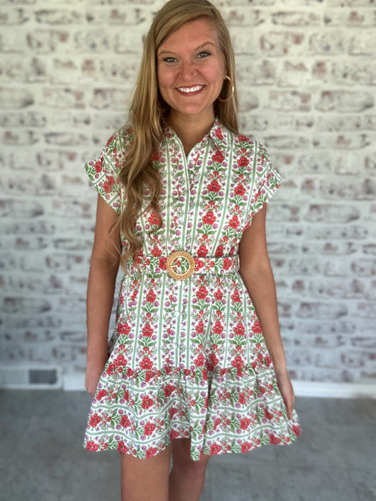 Veranda Society Belted Mini Dress