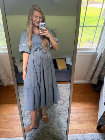 The Grace Note Gingham Midi Dress