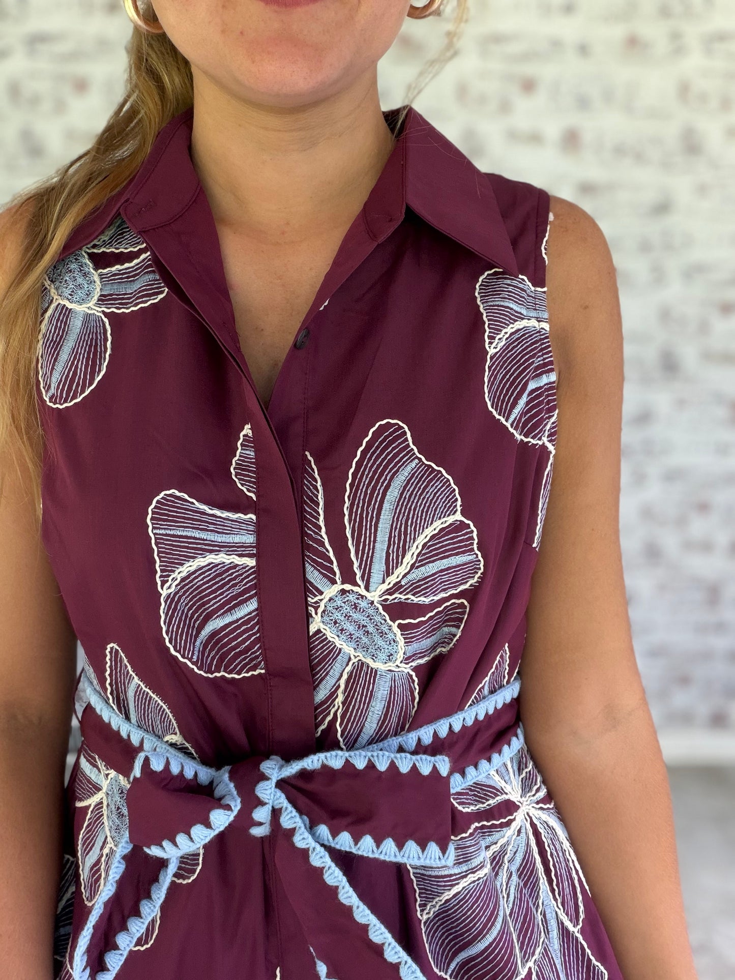 Prescott Embroidered Belted Dress