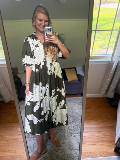 Best Dressed Zipper Midi Dress