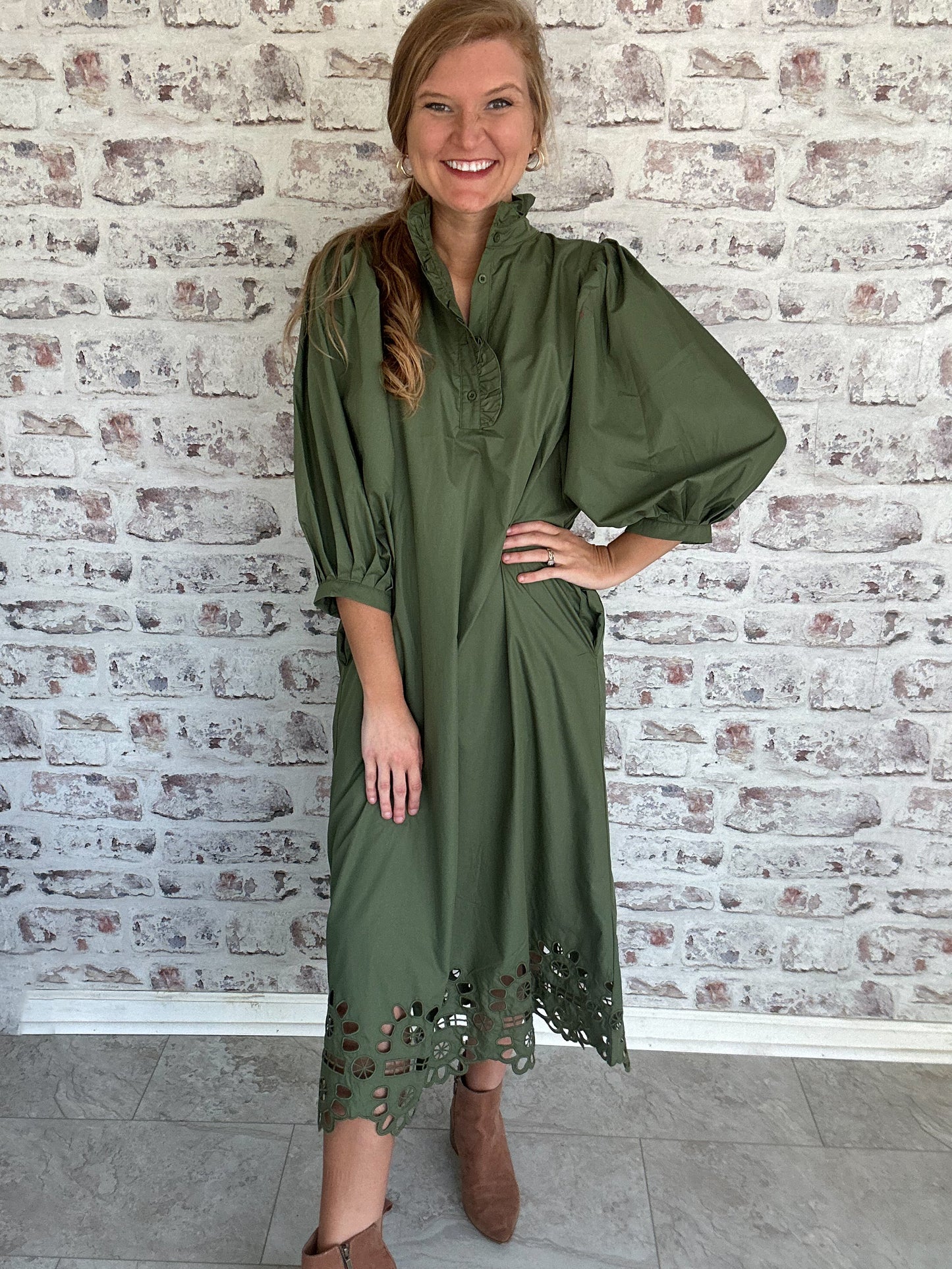 Honeywell Scallop Cut Out Dress