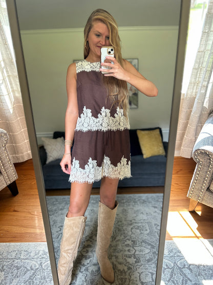 Espresso and Lace Set Shorts