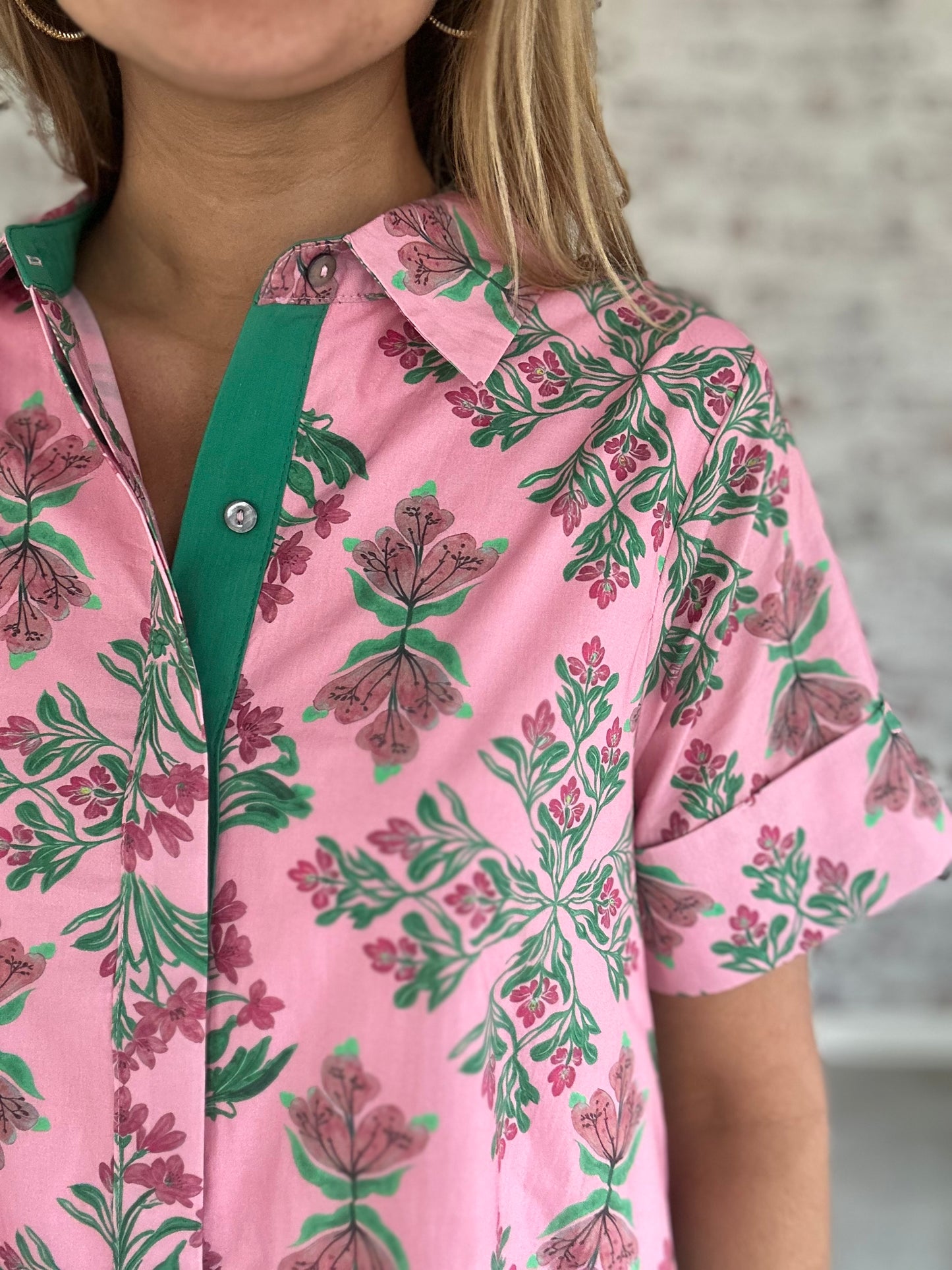 Petunia Park Floral Shirt Dress