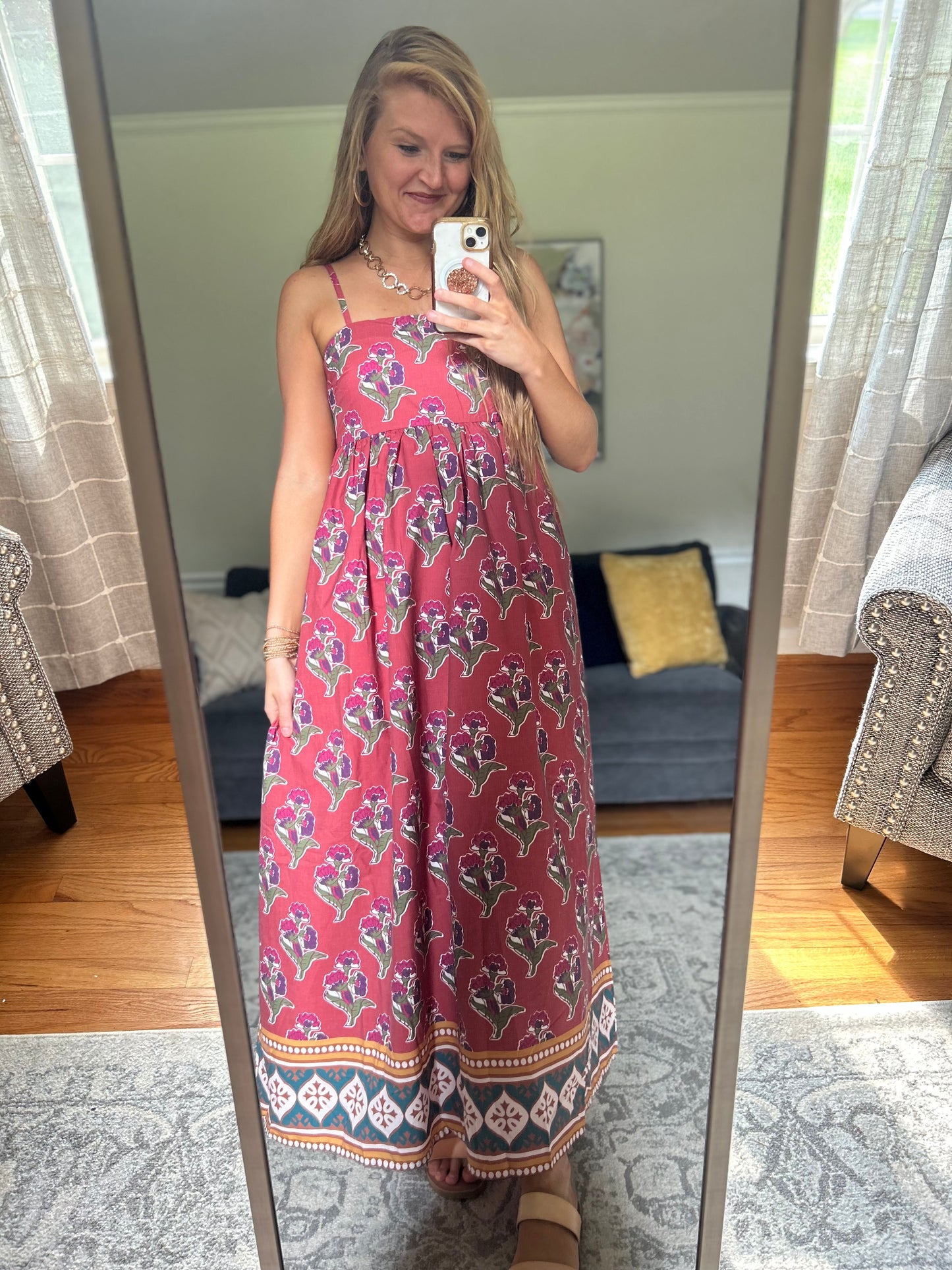 Market Bouquet Border Maxi Dress
