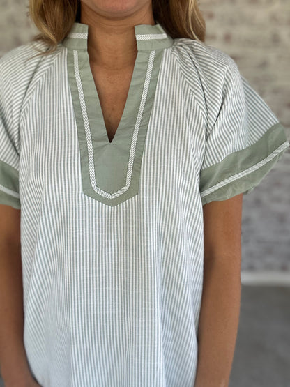 Morning Regatta Striped Midi Dress