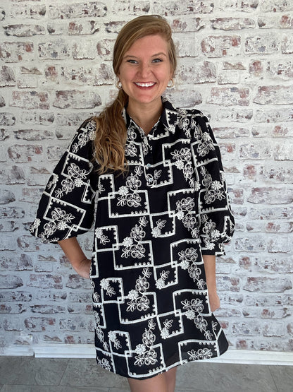 Carolina Inn Embroidered Mini Dress