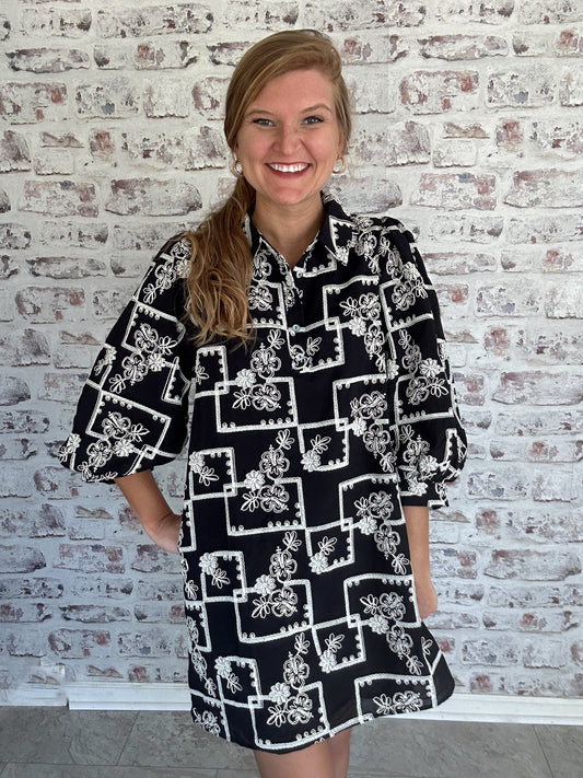 Carolina Inn Embroidered Mini Dress