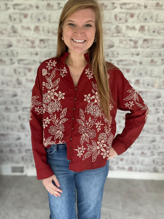 Elm & Thread Embroidered Blouse