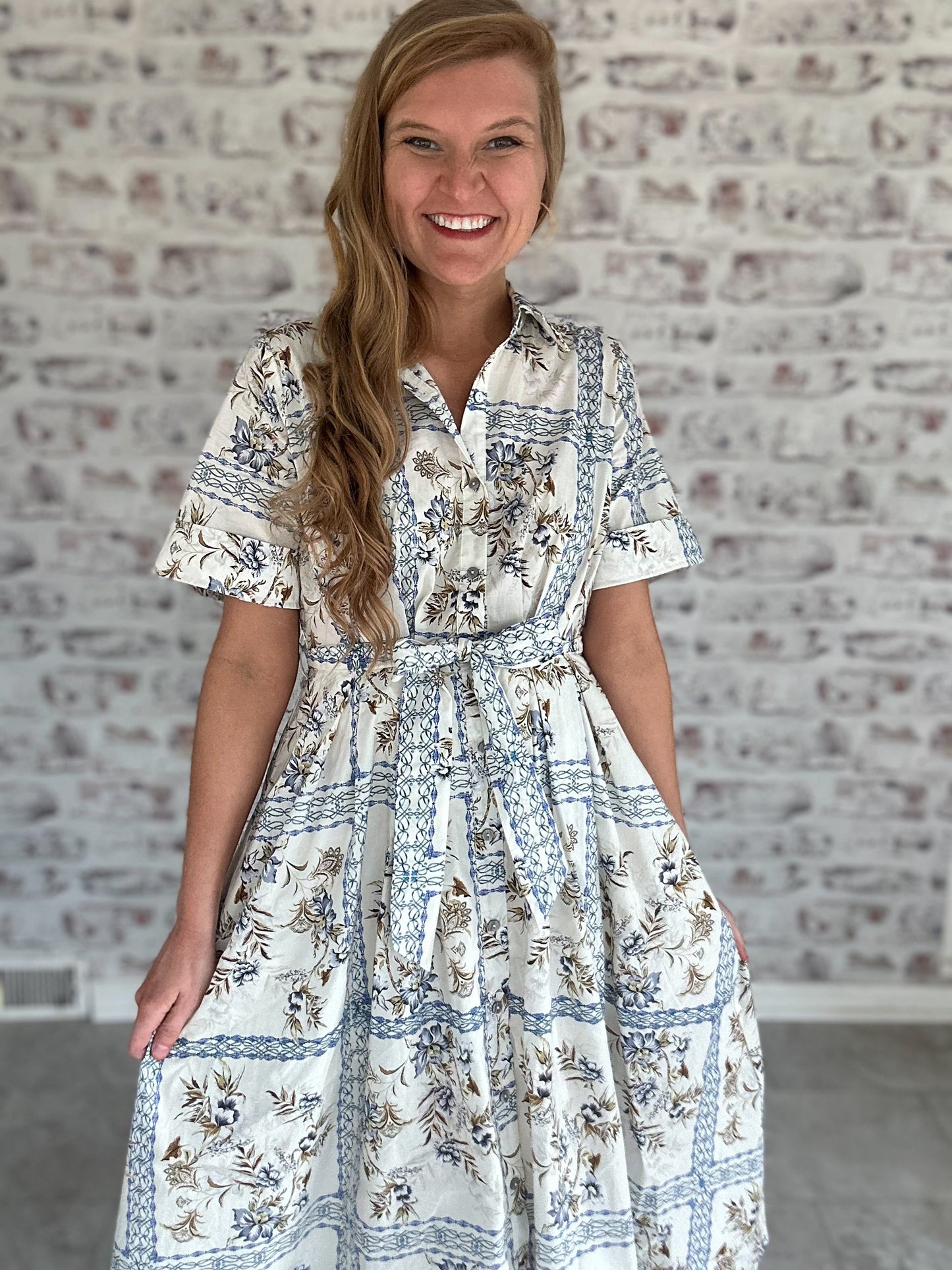 Blue Ridge Brunch Collared Midi Dress