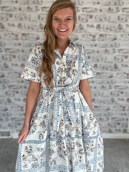 Blue Ridge Brunch Collared Midi Dress