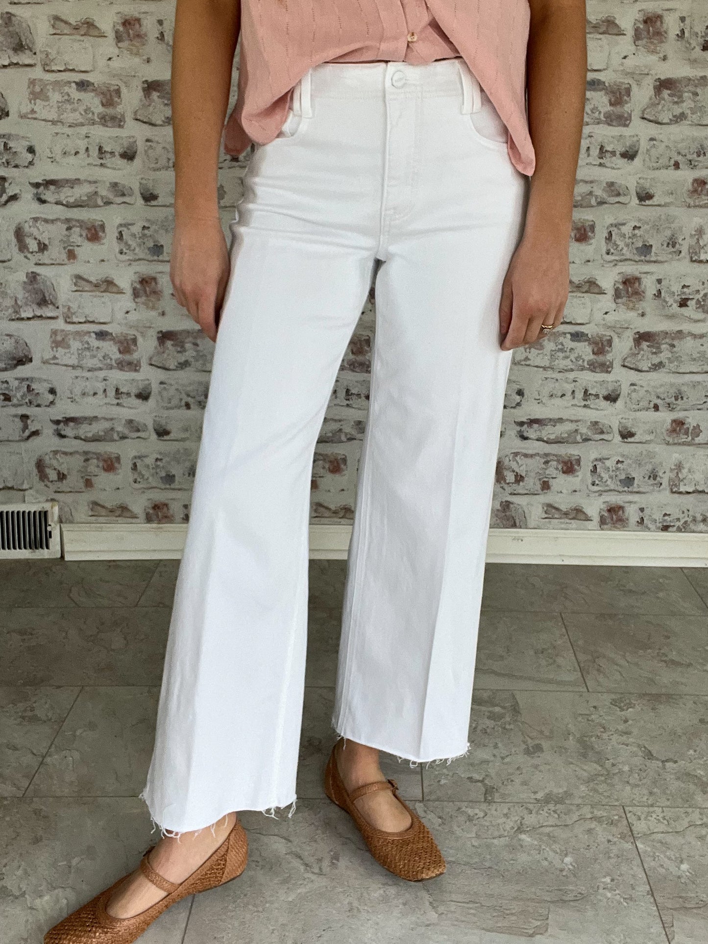 High Rise Wide Leg Ankle Jeans