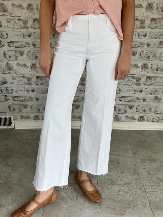 High Rise Wide Leg Ankle Jeans