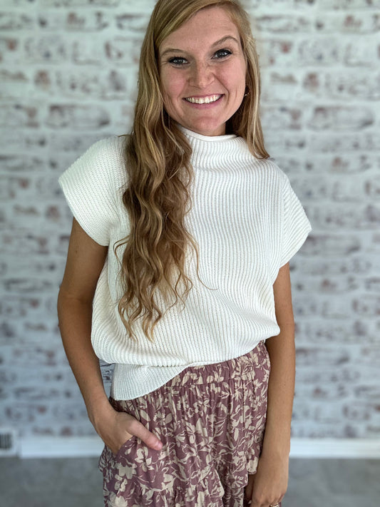 September Chill Sweater in Ivory