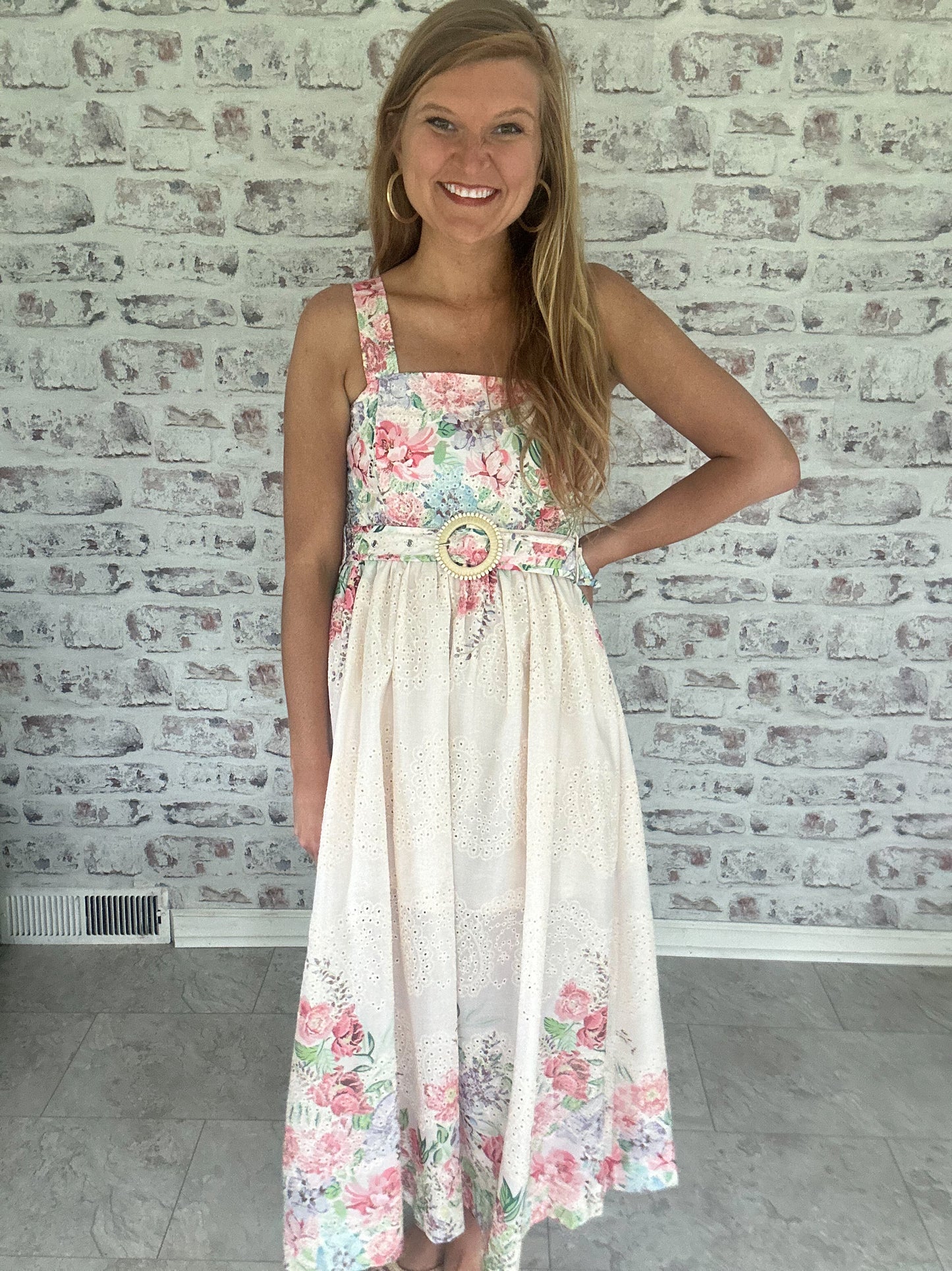 Wisteria Weekend Belted Midi Dress