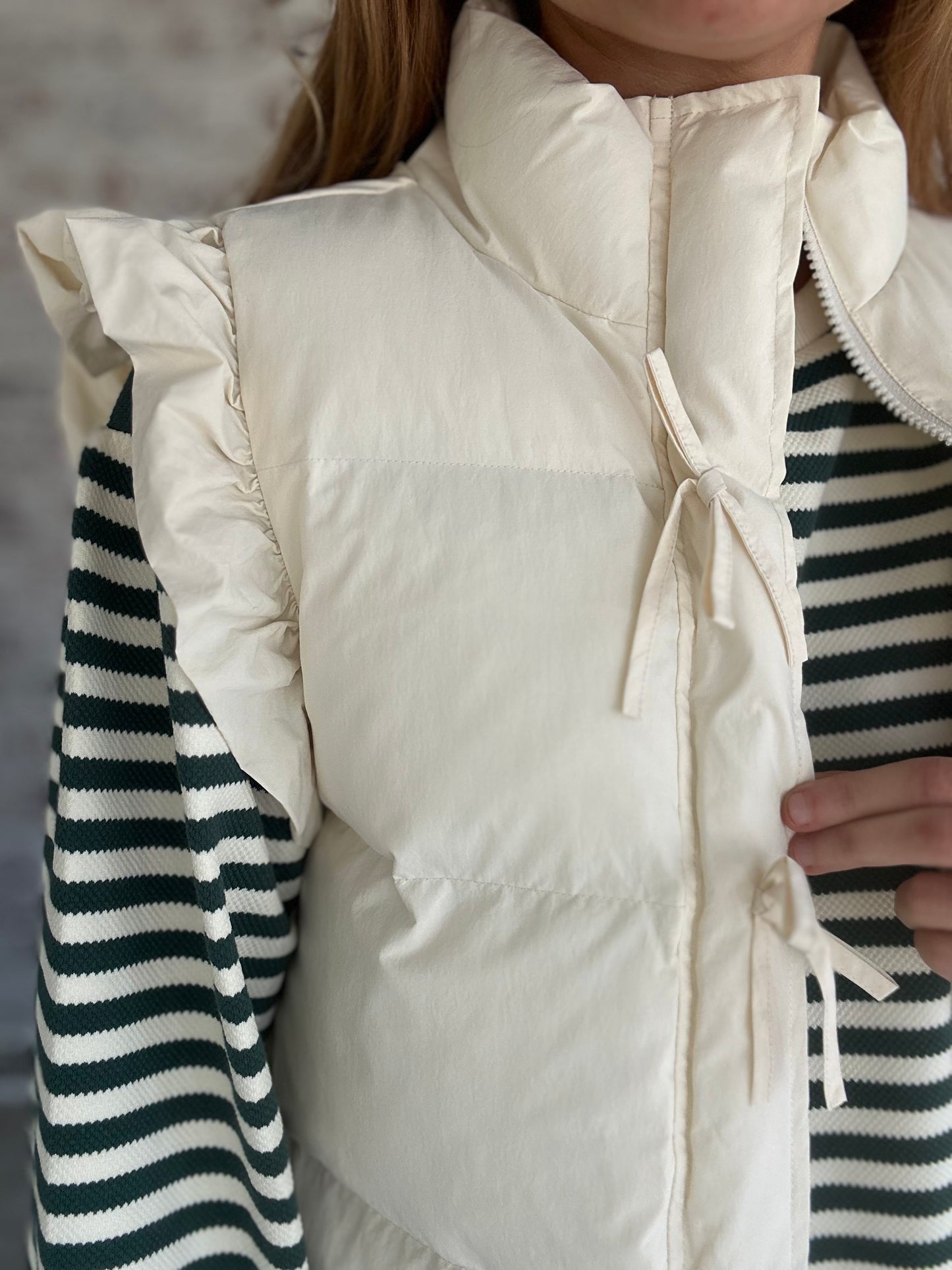 December Daze Bow Puffer Vest