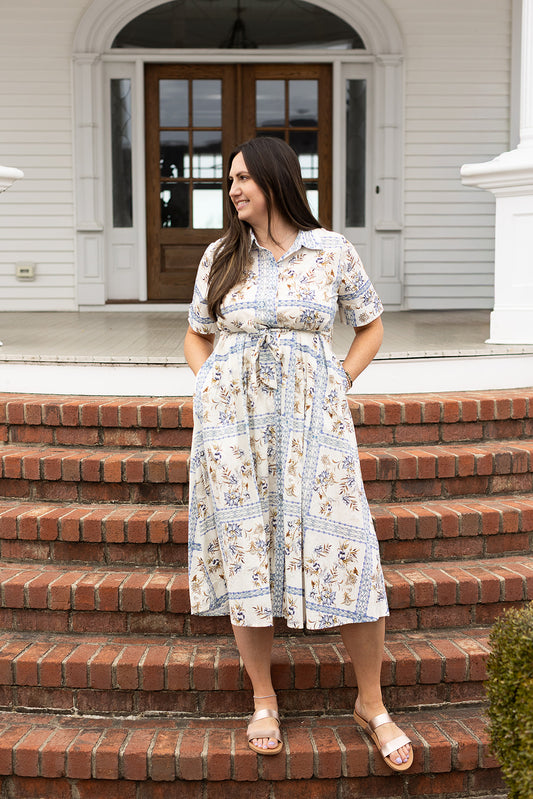 Blue Ridge Brunch Collared Midi Dress