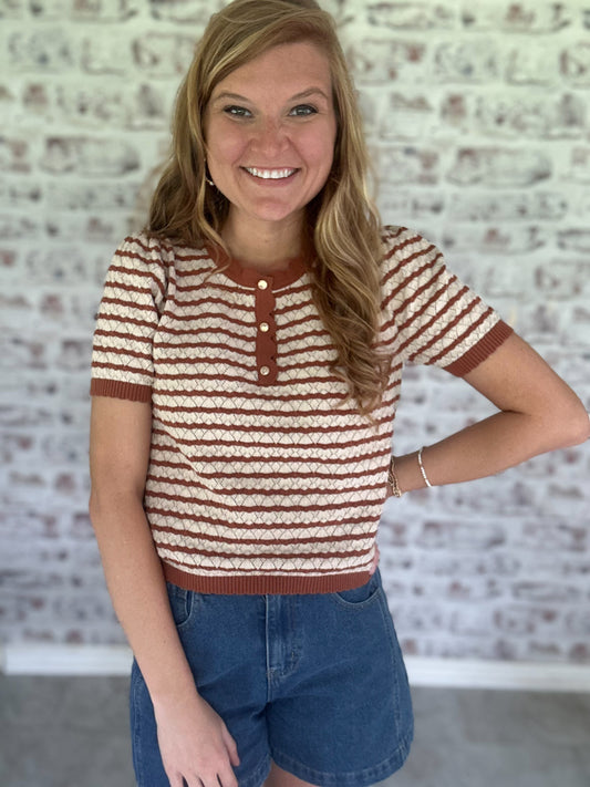 Morning Market Striped Knit Top