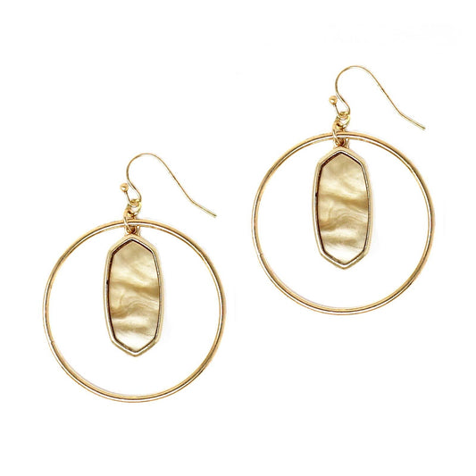 Kenzie Circle Drop Earrings: Nude