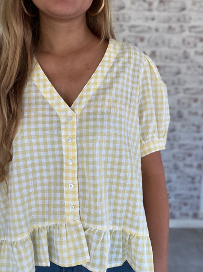 I’ve Got Sunshine Gingham Blouse