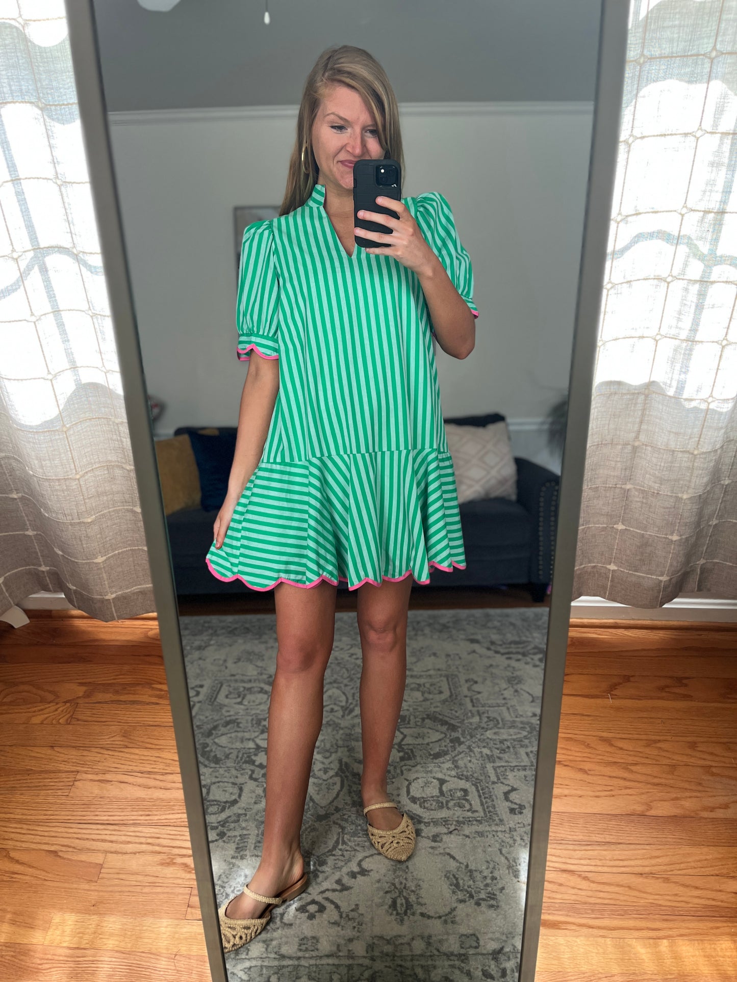 Palm Parade Striped Mini Dress