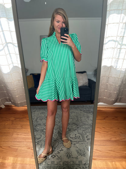Palm Parade Striped Mini Dress