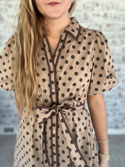Espresso Society Dotted Midi Dress