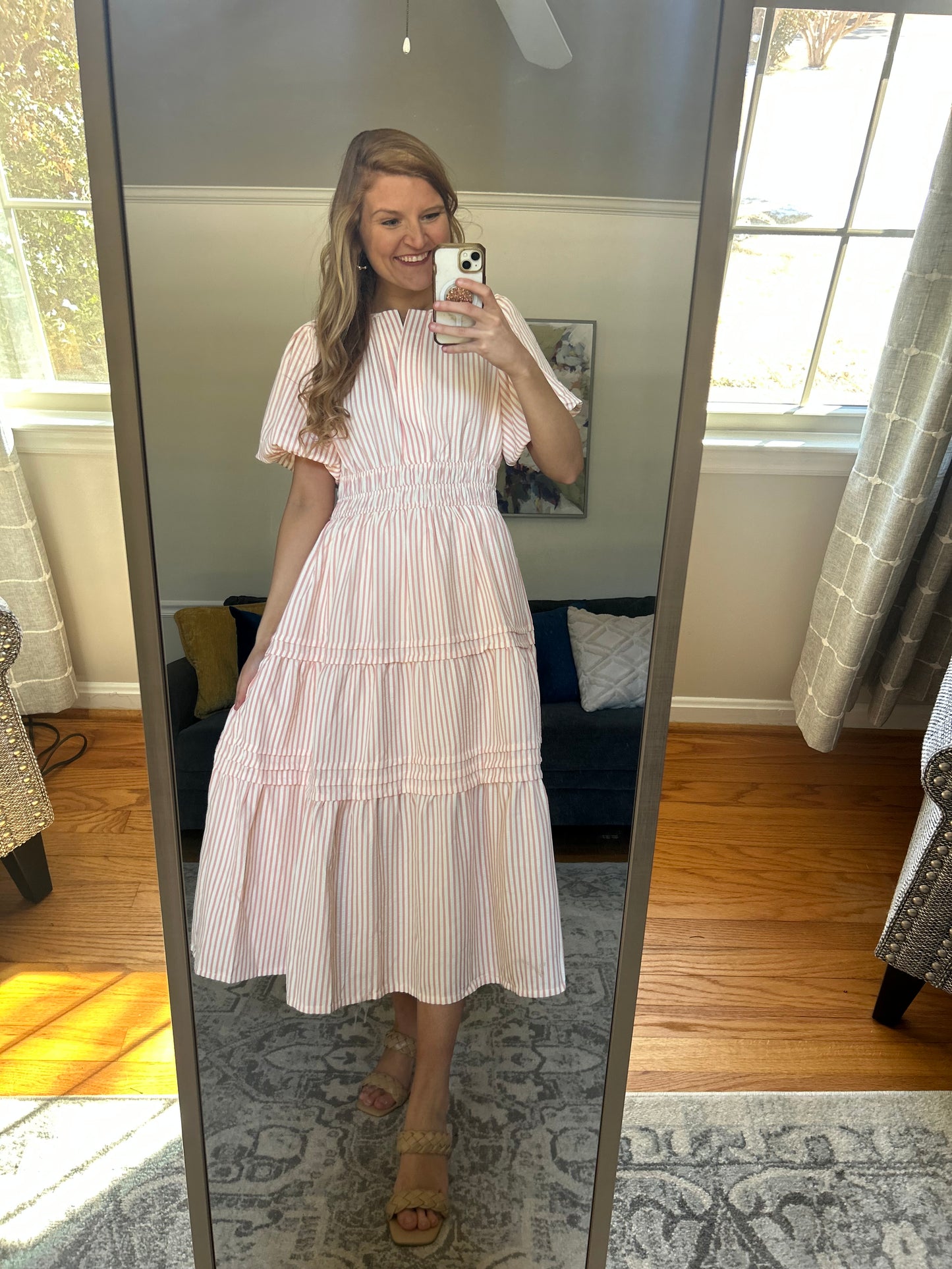 Heartstrings Stripe Midi Dress