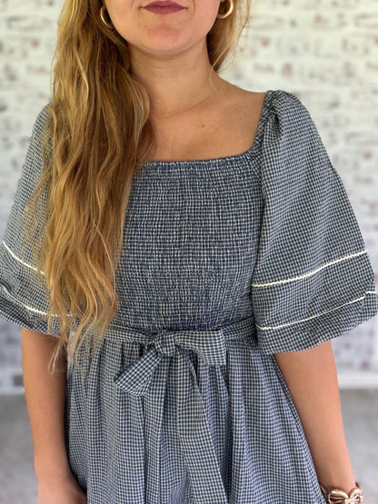 The Grace Note Gingham Midi Dress
