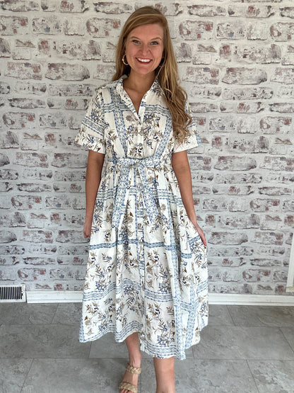Blue Ridge Brunch Collared Midi Dress