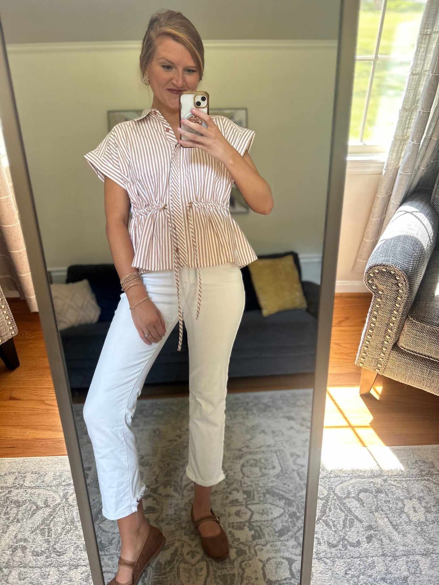 Drawn Together Cinch Stripe Top