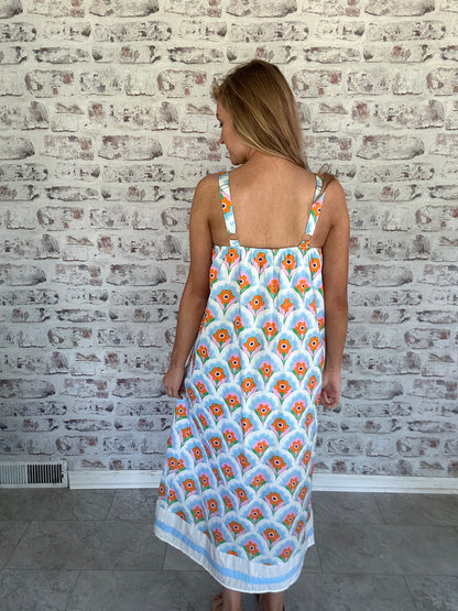 Island Mosaic Midi Dress