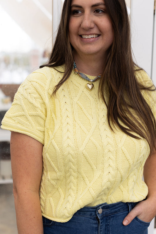 Fresh Start Cable Knit Top