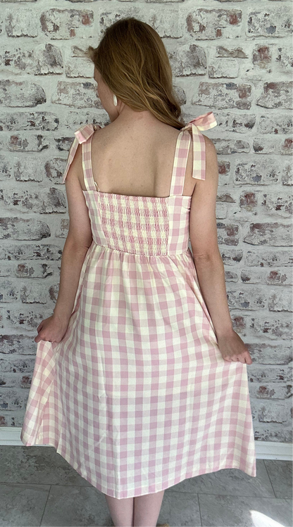Sweet Magnolia Gingham Midi Dress