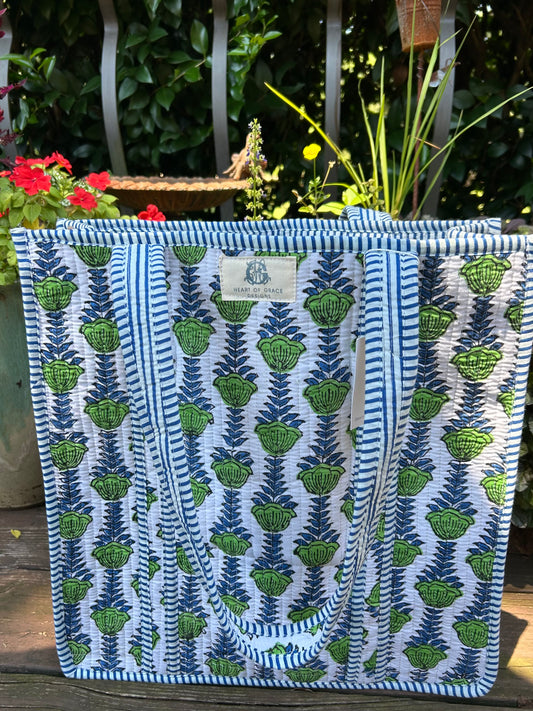 Seaside Walk Quilted Tote