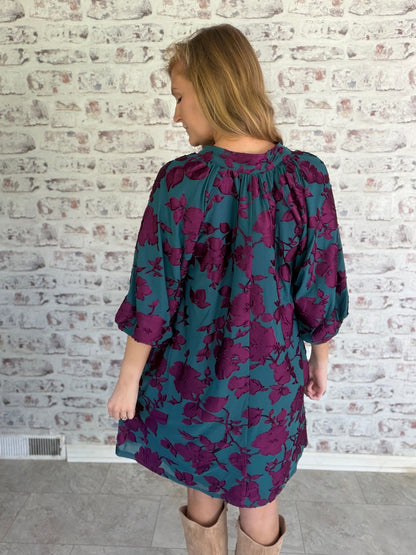 Social Season Velvet Floral Dress