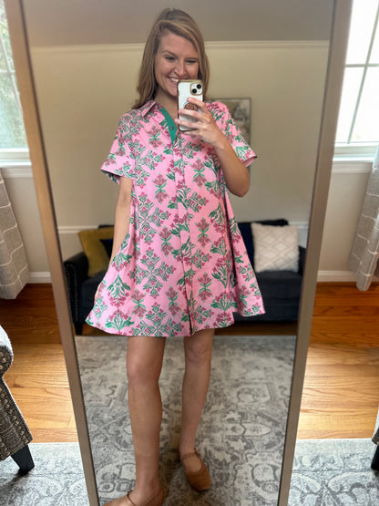 Petunia Park Floral Shirt Dress