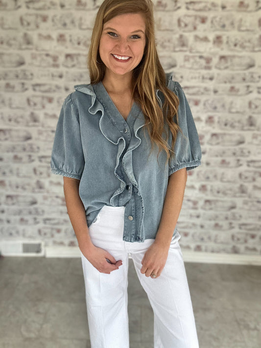 Forever Yours Denim Blouse