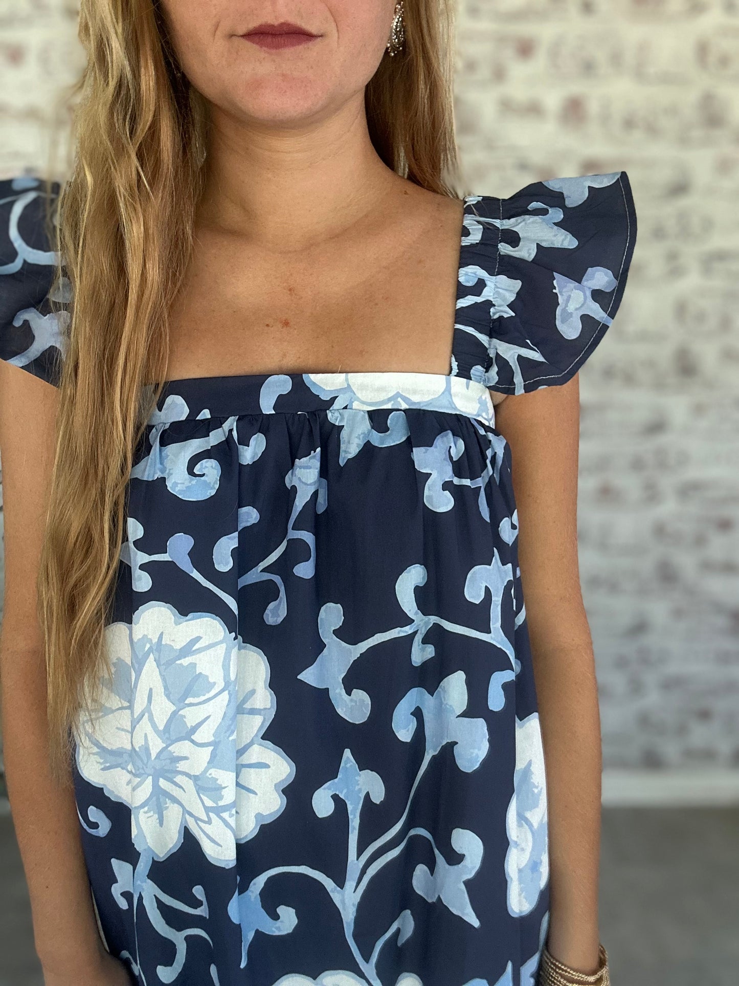 Cobalt Conservatory Floral Maxi Dress