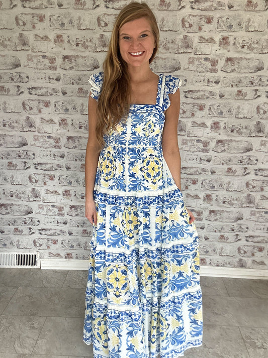 Lena Toile Maxi Dress