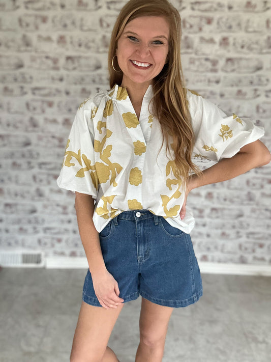 First Impression Puff Sleeve Blouse