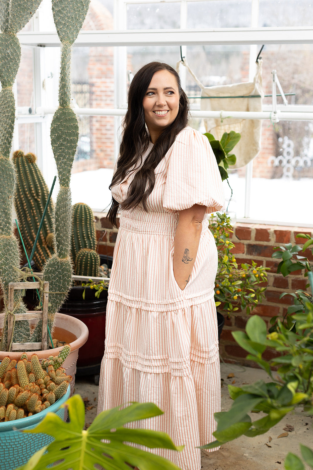 Heartstrings Stripe Midi Dress