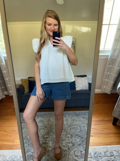 Natalie Flutter Sleeve Top