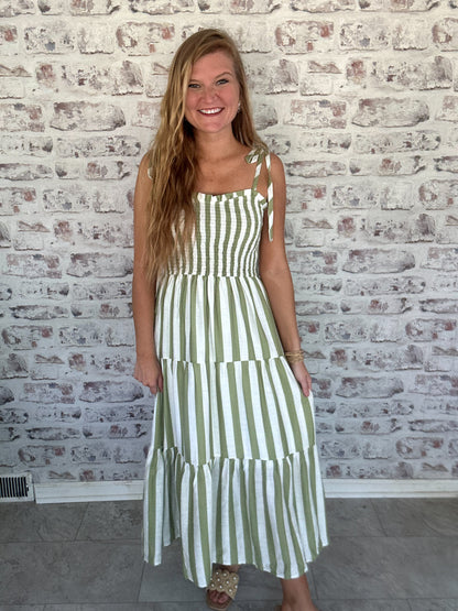 Fresh Picked Stripes Midi Dress